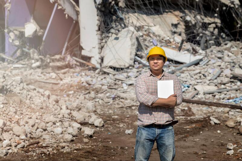 entulho de obra engenheiro