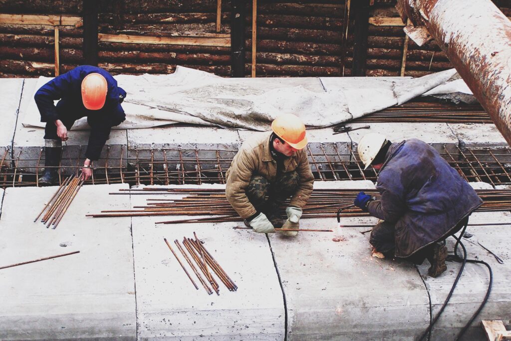 laje treliçada trabalhadores medição